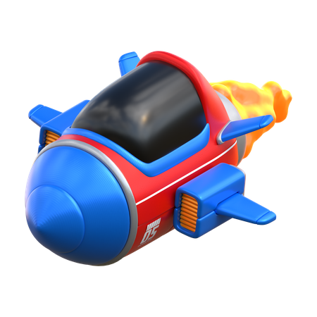 Cartoon Rocket  3D Illustration