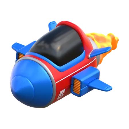 Cartoon Rocket  3D Illustration