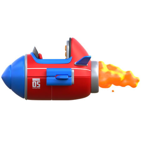 Cartoon Rocket  3D Illustration