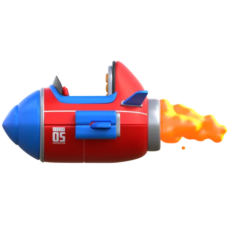 Cartoon Rocket  3D Illustration