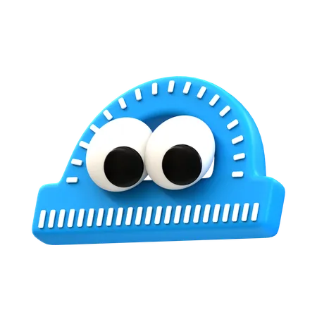 3 D Cartoon Icon Education Series Ruler 3D Icon