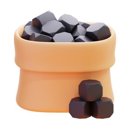 Carvão  3D Icon