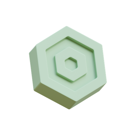 Carved Hexagon  3D Icon