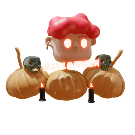 Carved Pumpkin  3D Icon