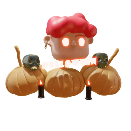 Halloween 3 D Pumpkin 3D Icon