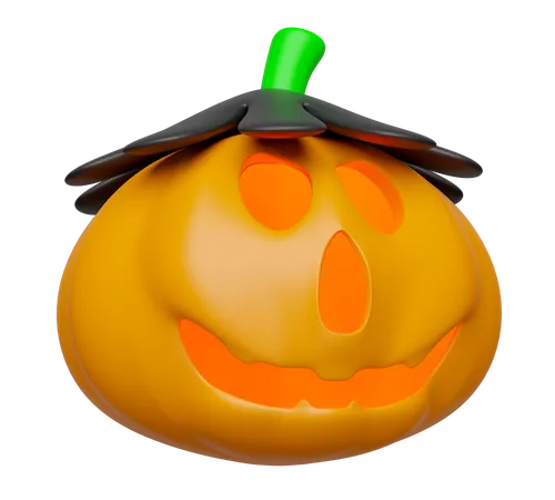 3 D Halloween Holiday Party With Pumpkin Hat Isolated 3D Icon
