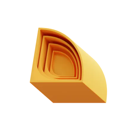 Carved Semi Arc 3D Icon