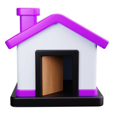 Casa aberta  3D Icon