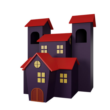 Casa Assombrada  3D Icon