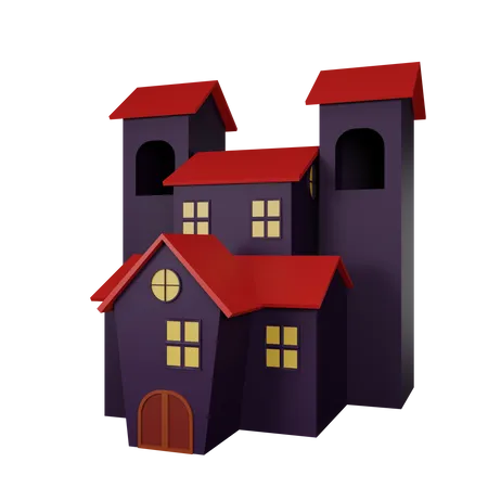 Casa Assombrada  3D Icon