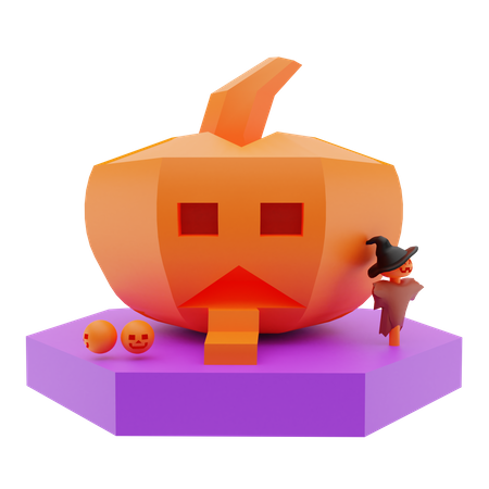 Casa de calabaza  3D Illustration