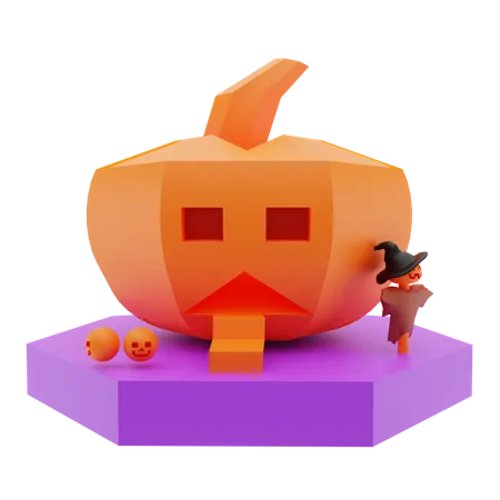 Casa de calabaza  3D Illustration