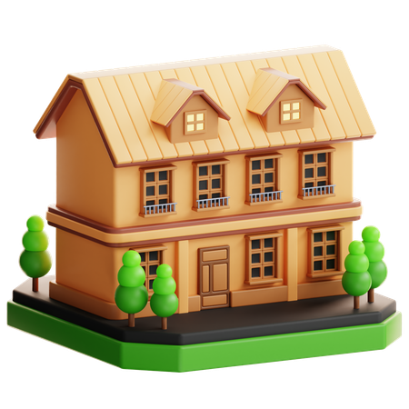 Casa clássica  3D Icon
