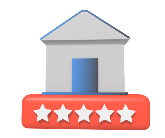 Casa com cinco estrelas revisão  3D Icon