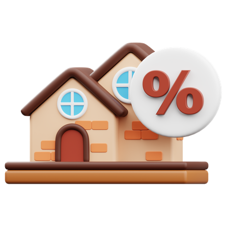 Casa com oferta de desconto  3D Icon