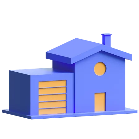 Casa com garagem  3D Illustration