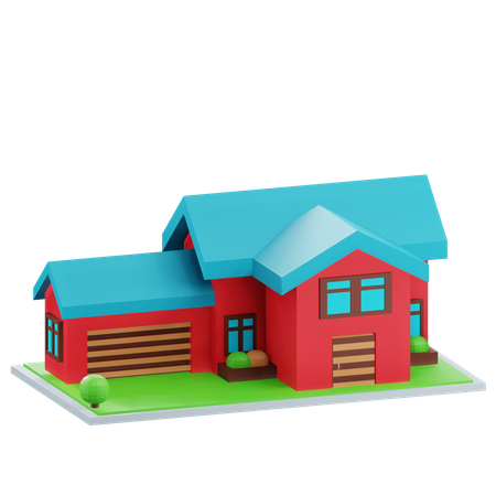 Casa com garagem  3D Icon