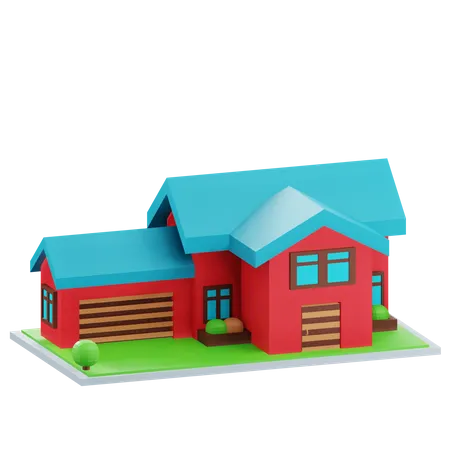 Casa com garagem  3D Icon