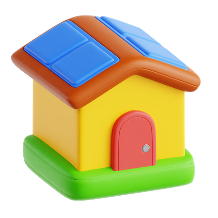 Casa com painéis solares  3D Icon