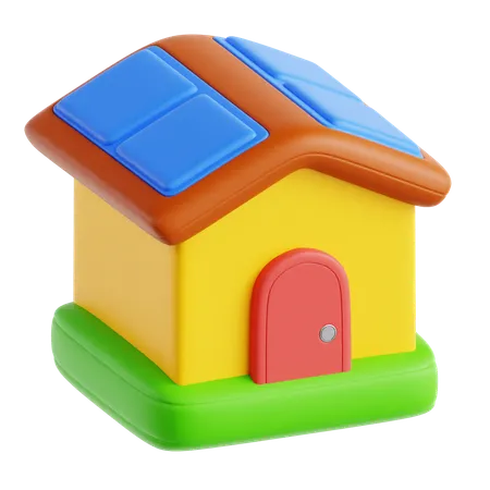 Casa com painéis solares  3D Icon