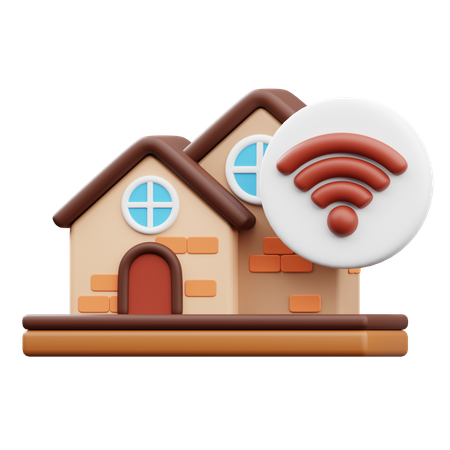 Casa com Wi-Fi  3D Icon