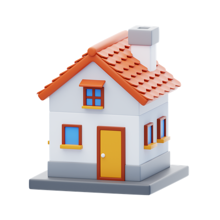 Casa con chimenea  3D Icon