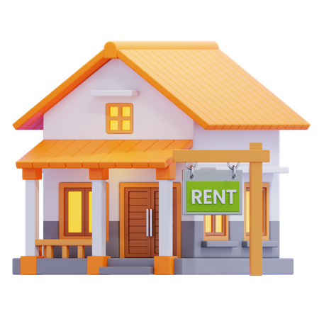 Casa en renta  3D Icon