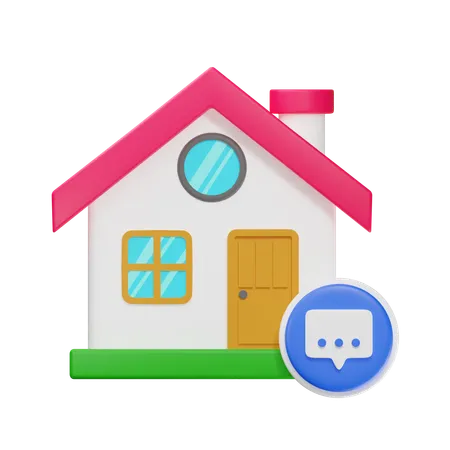 Casa de bate-papo  3D Icon