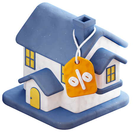 Casa de descuento  3D Icon