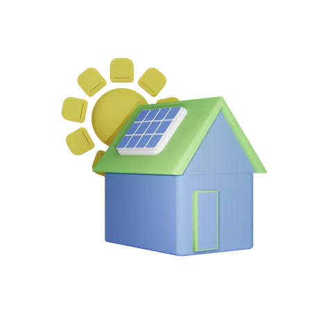 Casa de energia solar  3D Icon