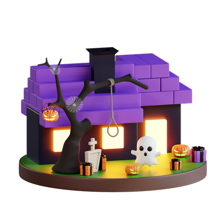 Casa do dia das bruxas  3D Illustration