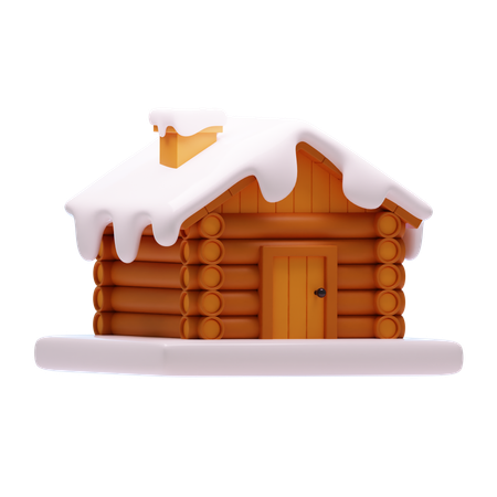 Casa de inverno  3D Icon