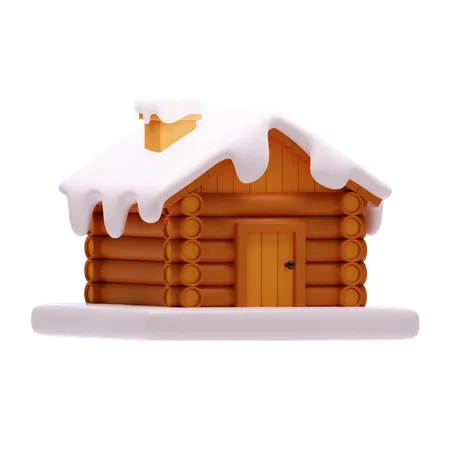 Casa de inverno  3D Icon