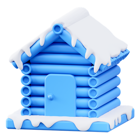 Casa de invierno  3D Icon