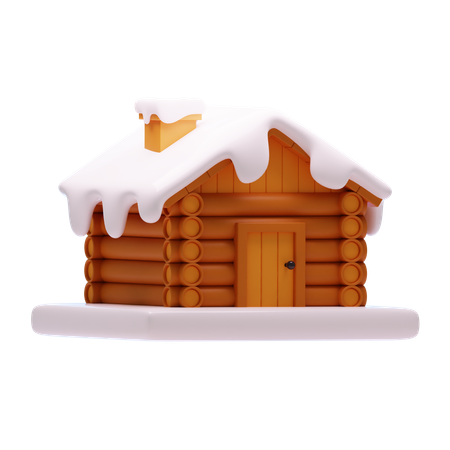 Casa de invierno  3D Icon