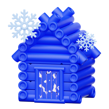 Casa de invierno  3D Icon