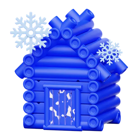 Casa de invierno  3D Icon