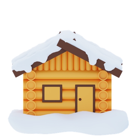 Casa de invierno  3D Icon