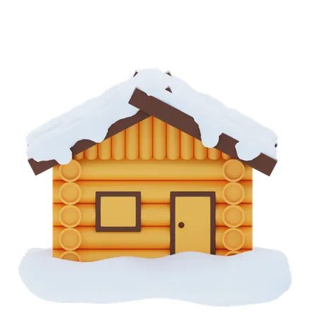 Casa de invierno  3D Icon