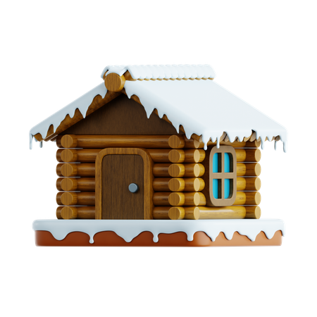 Casa de invierno  3D Icon