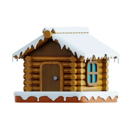 Casa de invierno  3D Icon