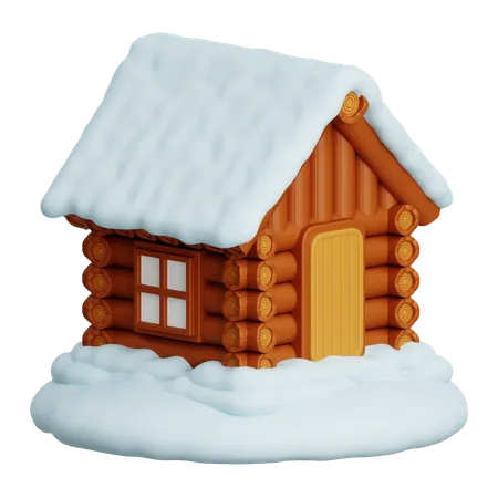 Casa de invierno  3D Icon