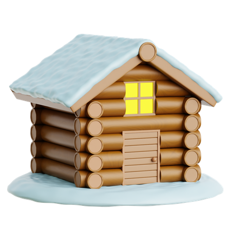 Casa de invierno  3D Icon