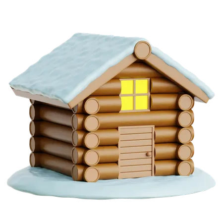 Casa de invierno  3D Icon