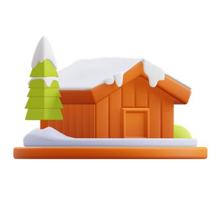 Casa de invierno  3D Icon