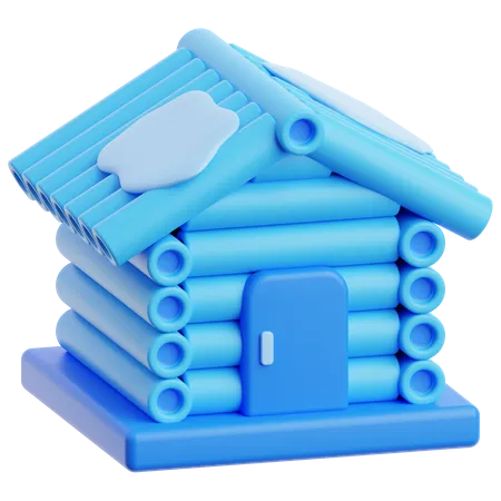 Casa de invierno  3D Icon