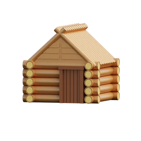 Casa de madeira  3D Illustration