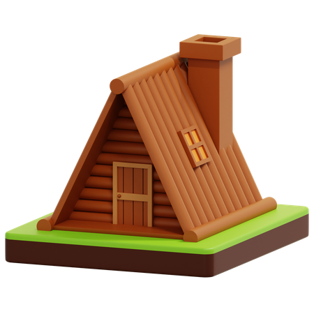 Casa de madera  3D Icon