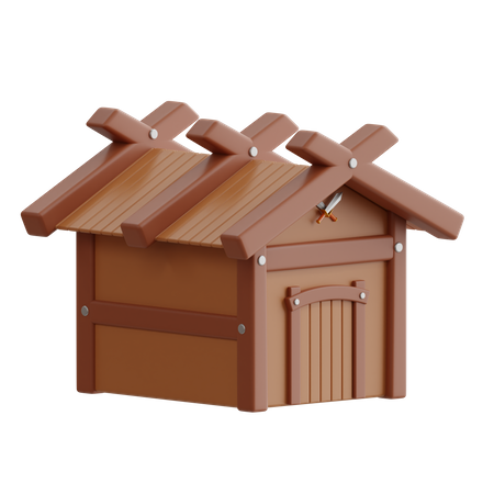 Casa de madera  3D Icon