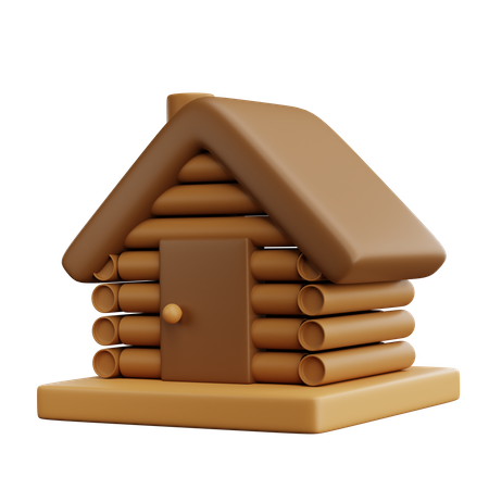Casa de madera  3D Icon